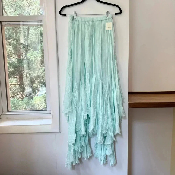 New Free People FP One Clover Skirt Maxi Mid Rise Pull On Lightweight Flowy XS - Picture 3 of 14